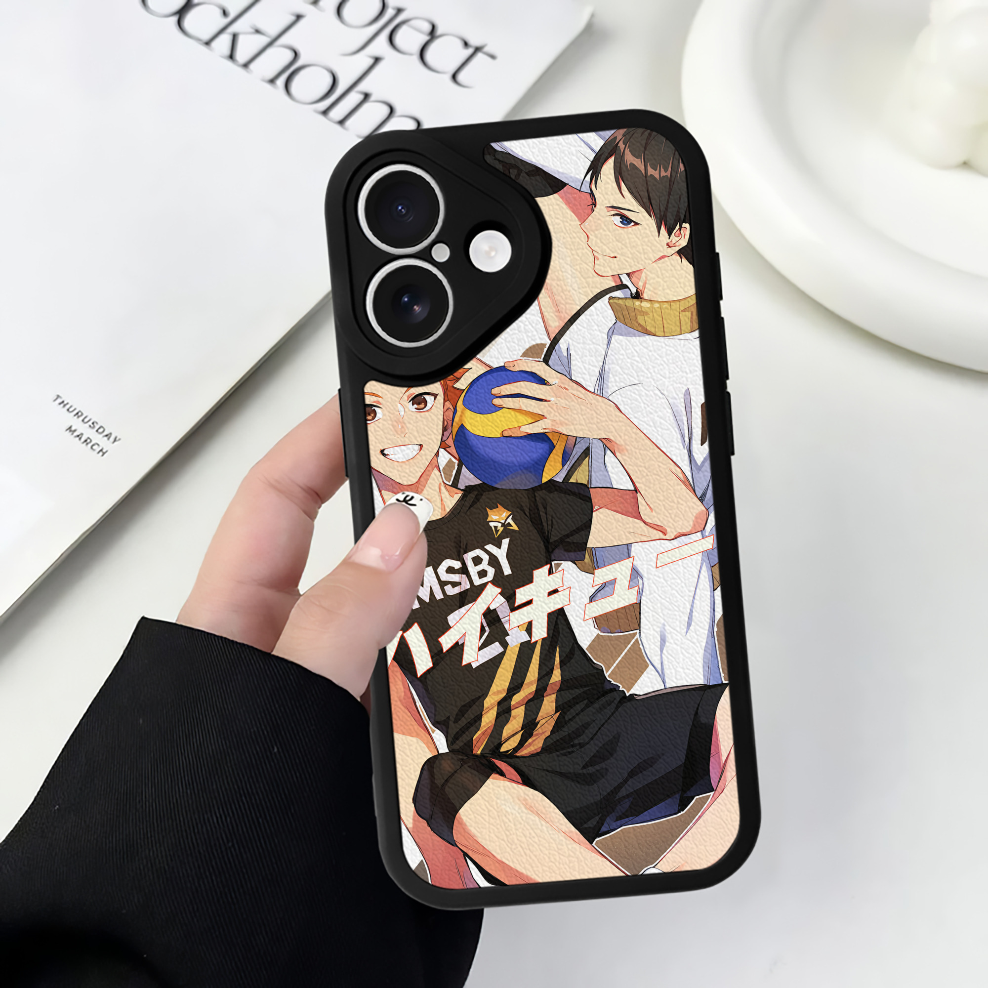 （画像用） ハイキュー!! Haikyu!! 【iPhone 16シリーズ対応】シリコンスマホケース（レザー調） 材質：シリコン